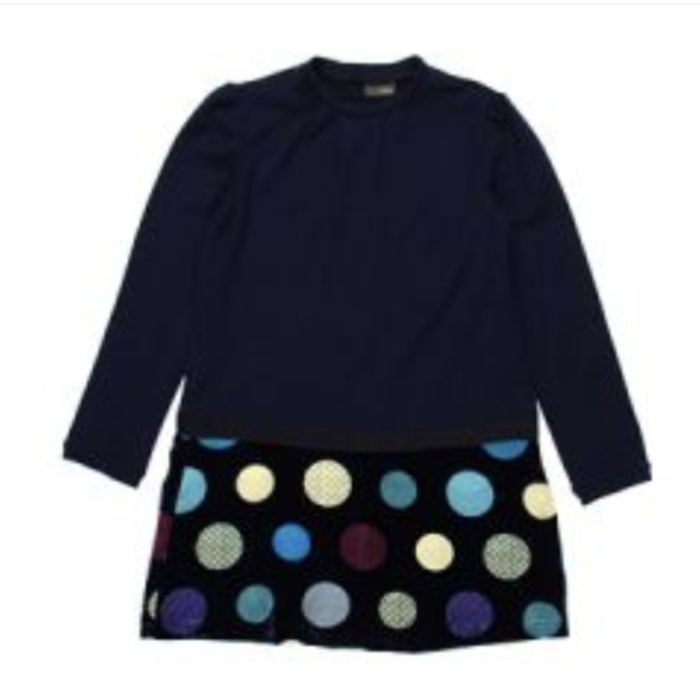 Fendi Kids Girls Size 10 Blue Polka Dot  Dress